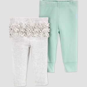 Baby Girls 2pk Chicken Ruffle Pull-On Pants Just One You made by Carters Gray Mi